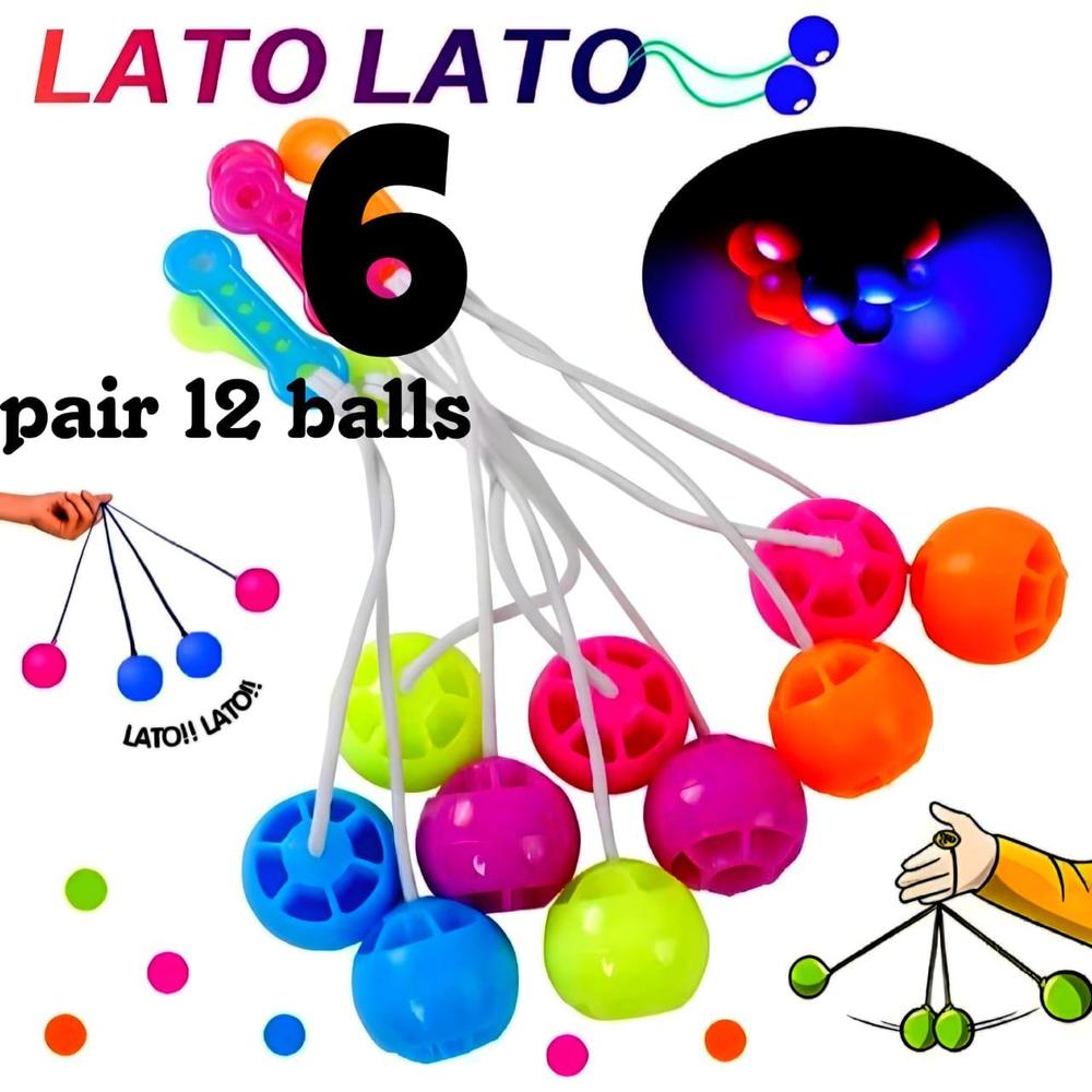 Lato Click Clacker Balls 12 Pack Multicolor Kids Toy - Image 2
