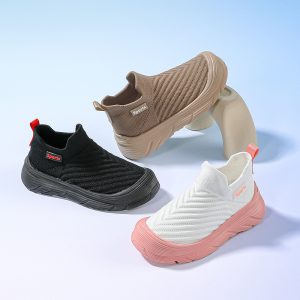 Kids Breathable Sports Shoes Black Pink White