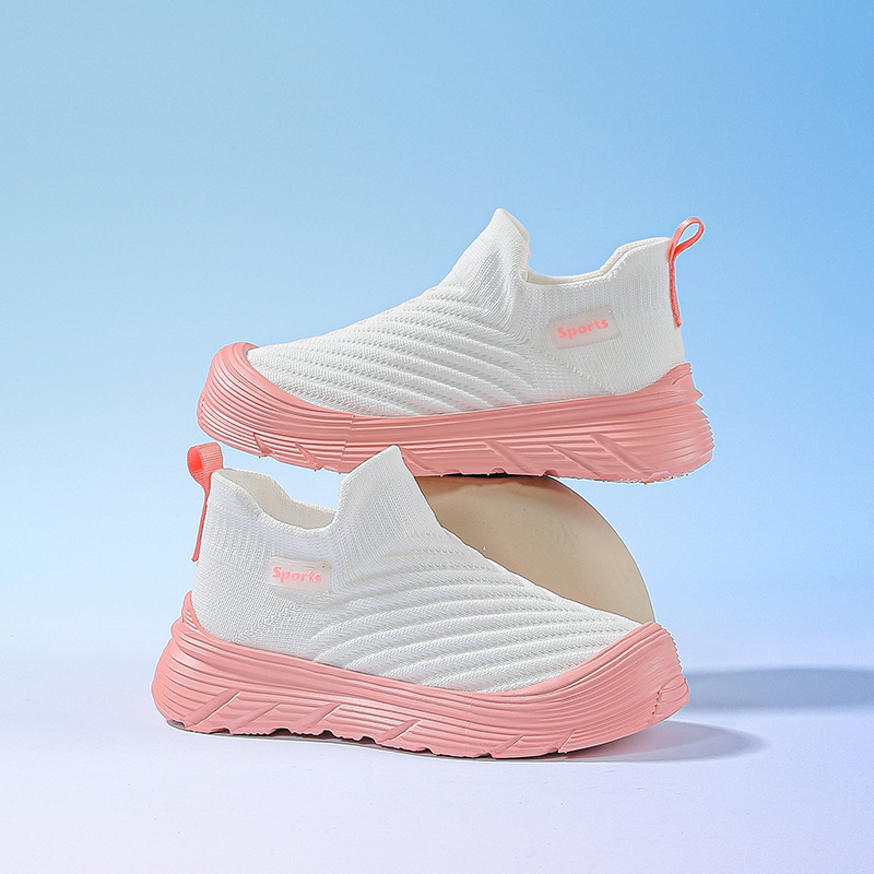 Kids Breathable Sports Shoes Black Pink White - Image 2